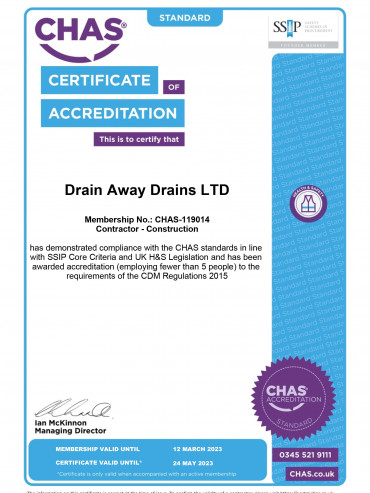 CHAS Accreditation | Drain Away Drains
