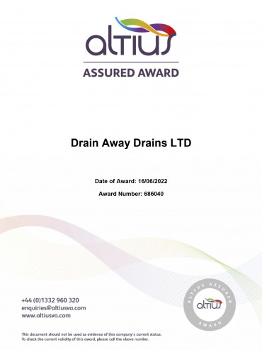 Altius Assured Award | Drain Away Drains | Accreditations